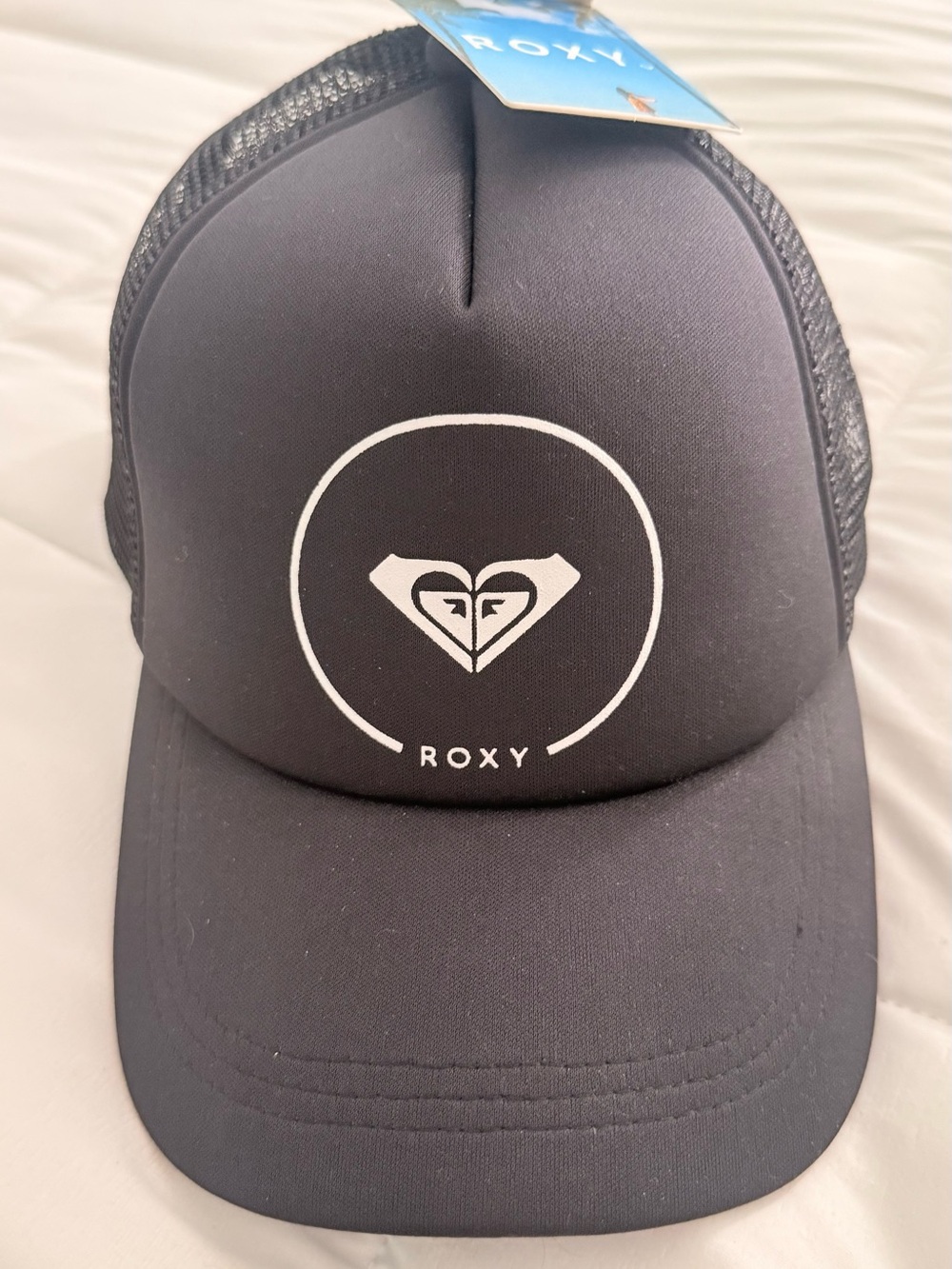 Roxy Black Hat with White Logo